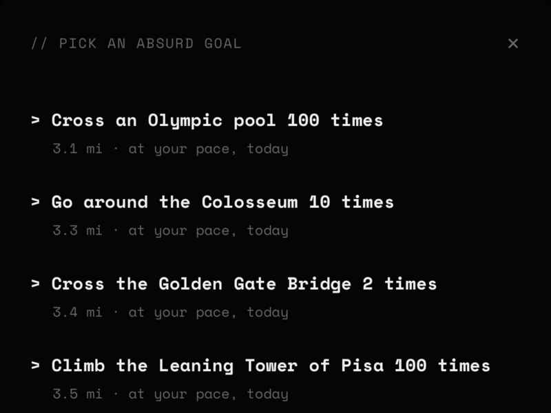 The list of absurd goals